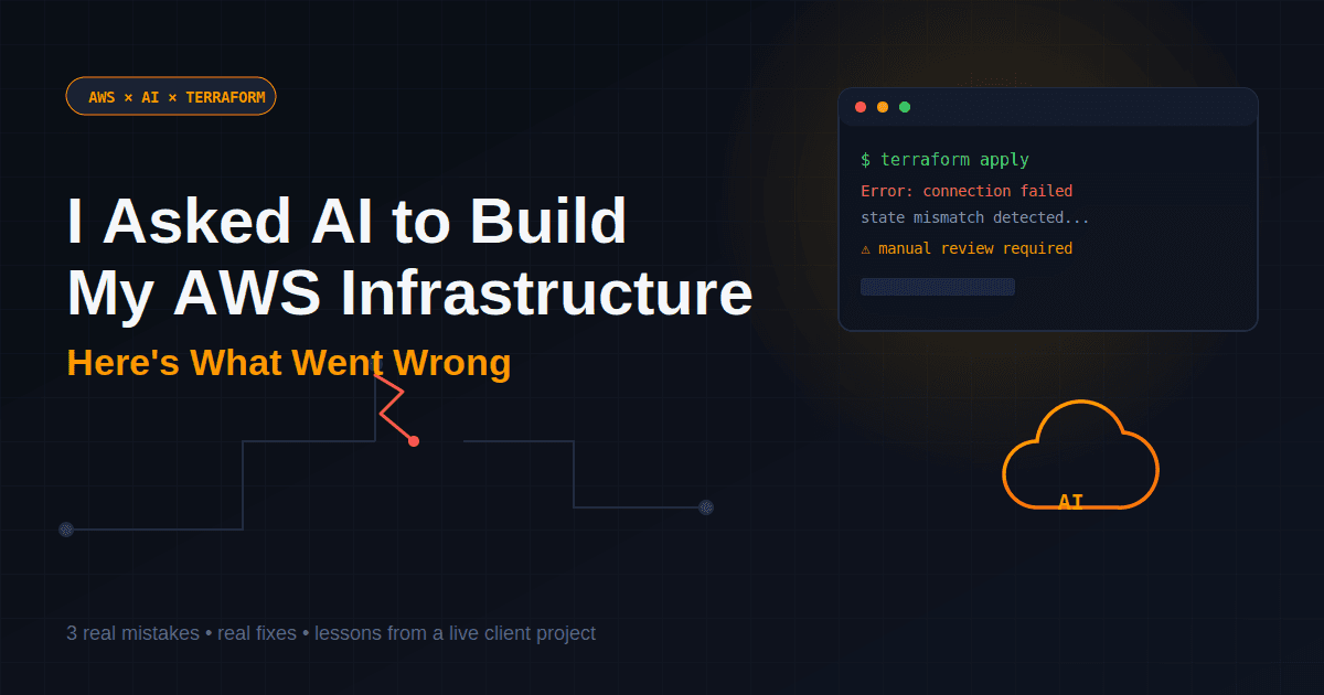 🧠 I Asked AI to Build My AWS Infrastructure — Here's What Went Wrong