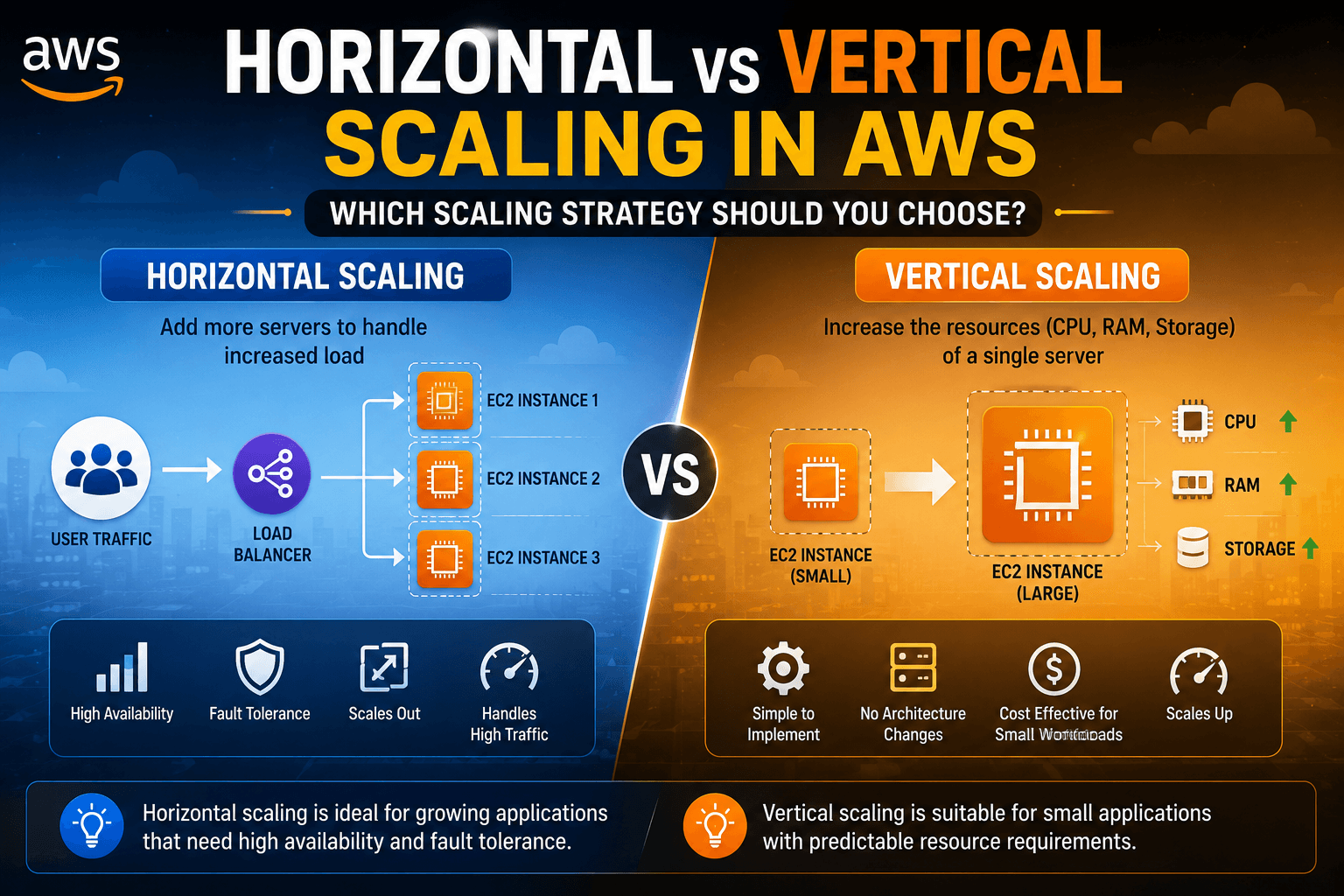 Horizontal vs Vertical Scaling in AWS: What's the Difference?